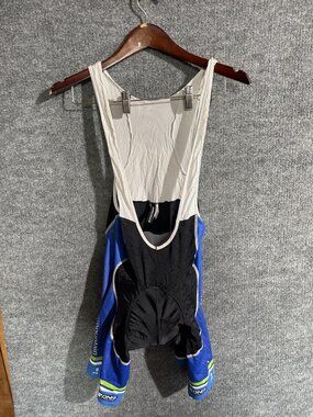 DNA Cycling Bib Shorts Mens Medium Blue Padded Chamois 9 Inseam Bike Italy